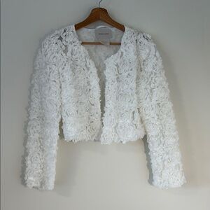 Women's Bridal White Floral Jacket